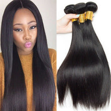 Load image into Gallery viewer, Xuchang Virgin Brazilian Straight Hair Bundles smooth human hair weave natural shine